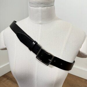 Rag & Bone Black Boyfriend Leather Belt Minimalist Classic Menswear Unisex M